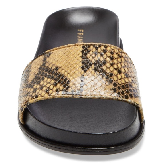 Frame Le Osborne Python-Embossed Leather Slides - Picture 2 of 14
